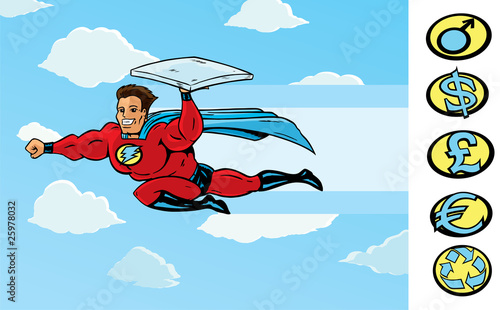 Super Delivery guy delivering pizza or anything else.