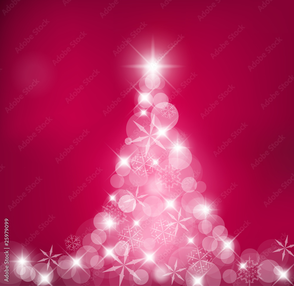 Christmas tree made of light and snow flakes Christmas tree made of light and snow flakes