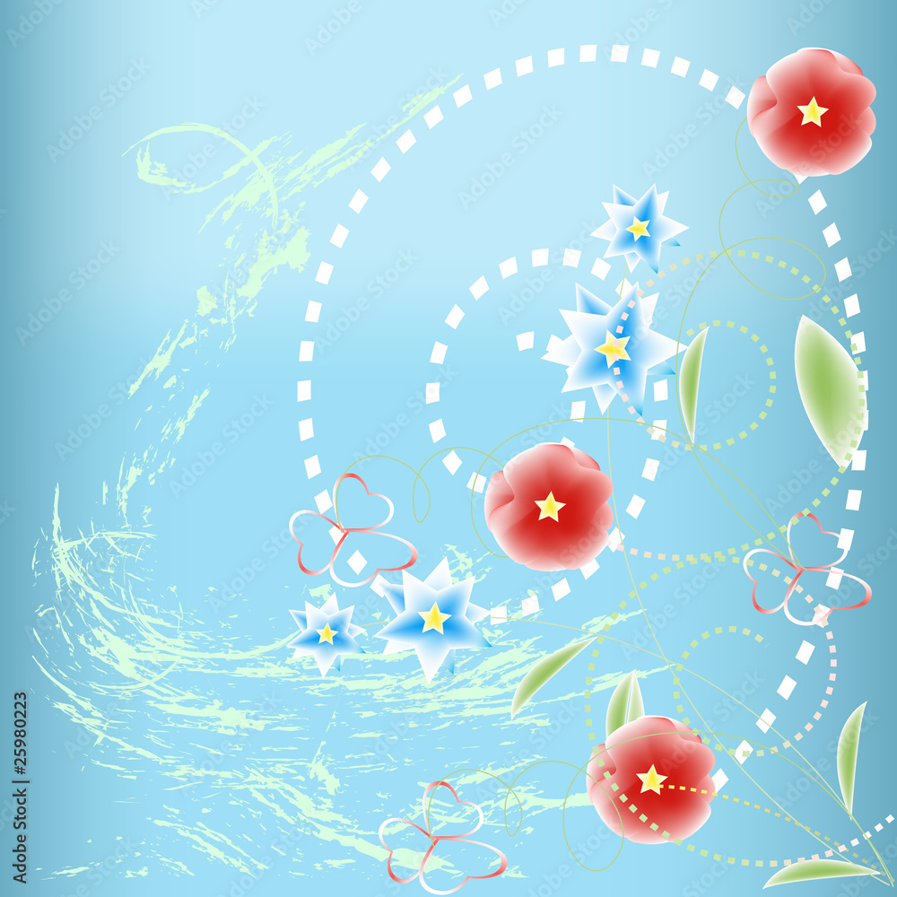 Naklejka premium Red flowers