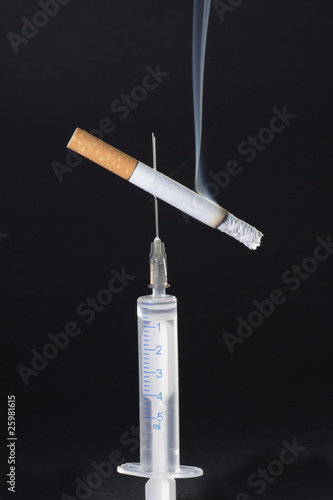 cigarette on needle