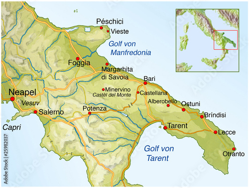 Landkarte von Apulien