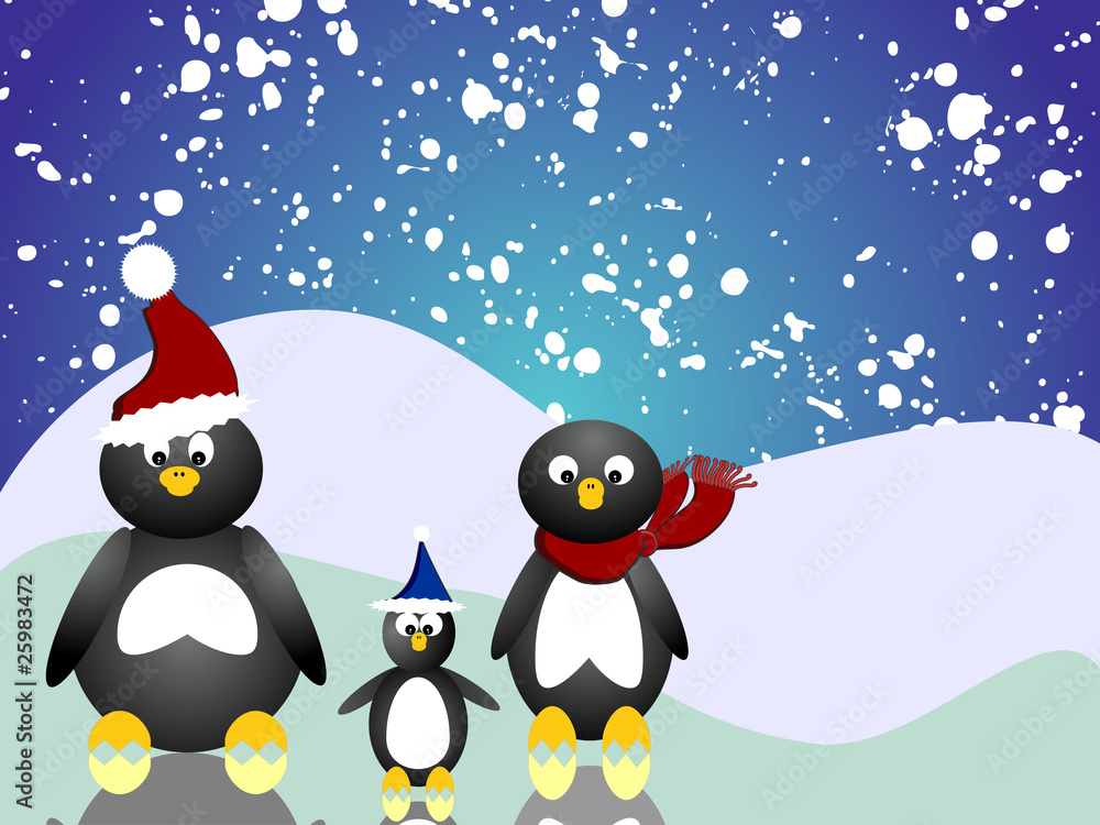 Fototapeta premium Pinguin Familie