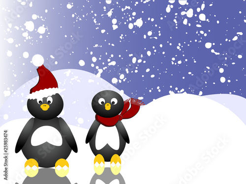 Lustige Pinguine auf dem Eis © seasonal art
