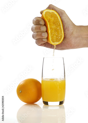 Cuadro en lienzo orange mit hand auspressen