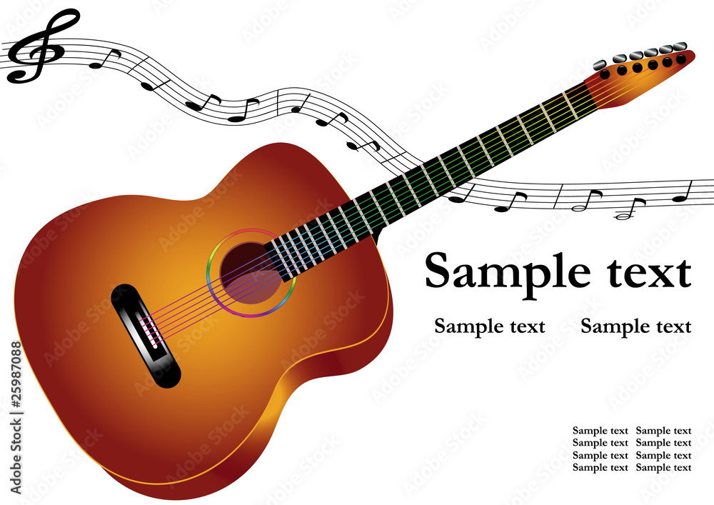 vector background with guitar