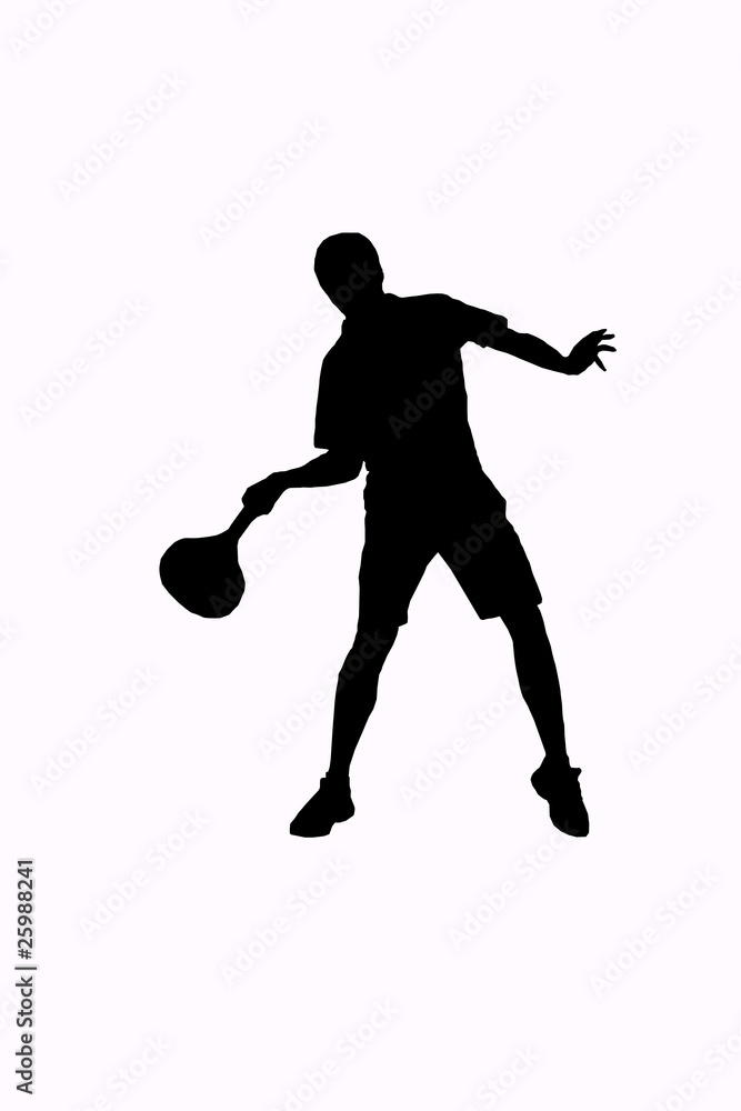silhouette of a tennis player