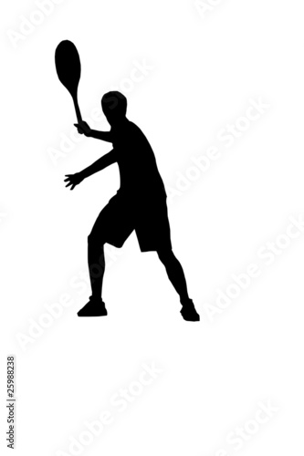 silhouette of a tennis player