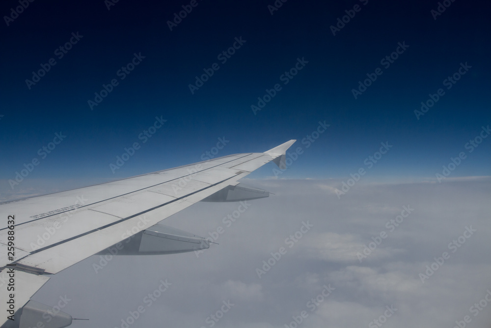 View of a plane window View of a plane window