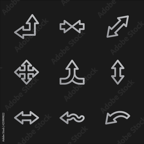 Arrows web icons set 2, grey mobile style