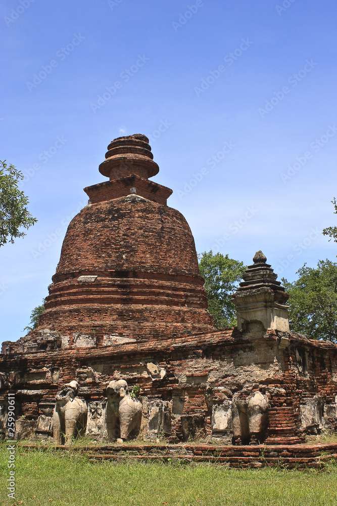 old pagoda in ayuthaya, center of thialand