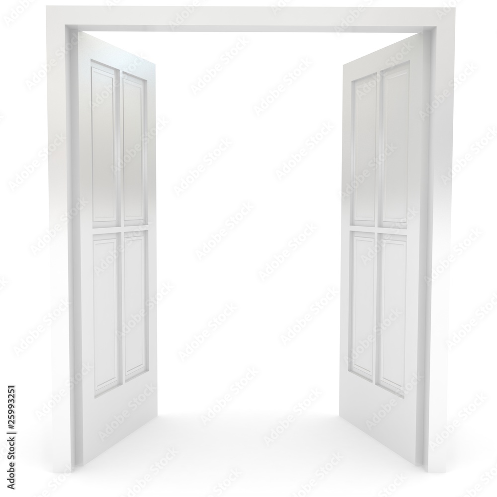 Open door over white Open door over white