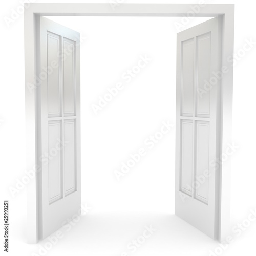 Open door over white