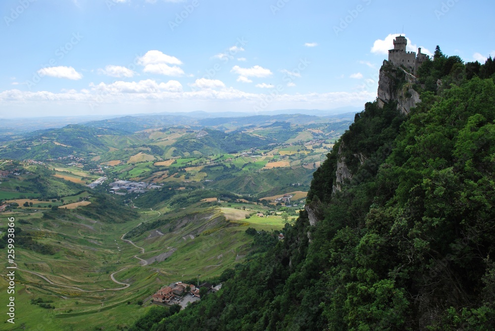 Guaita castle and landscape, San Marino republic