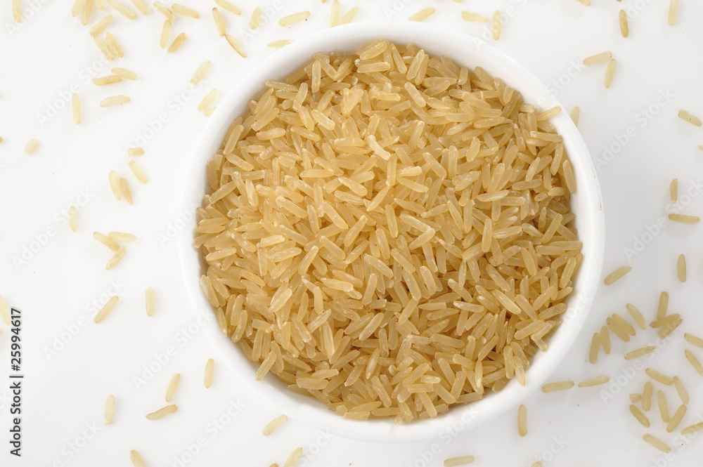 rice in white dish
