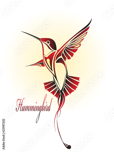 hummingbird color tatoo