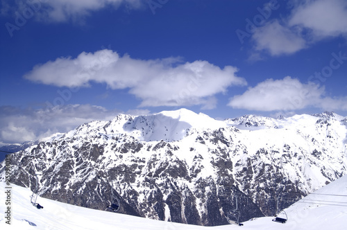 Fototapeta Naklejka Na Ścianę i Meble -  Chair-lift at ski resort