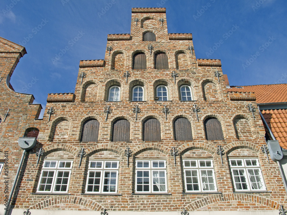 Historische Hausfassade, Lübeck, Deutschland Historische Hausfassade, Lübeck, Deutschland