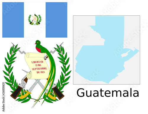Guatemala flag national emblem map