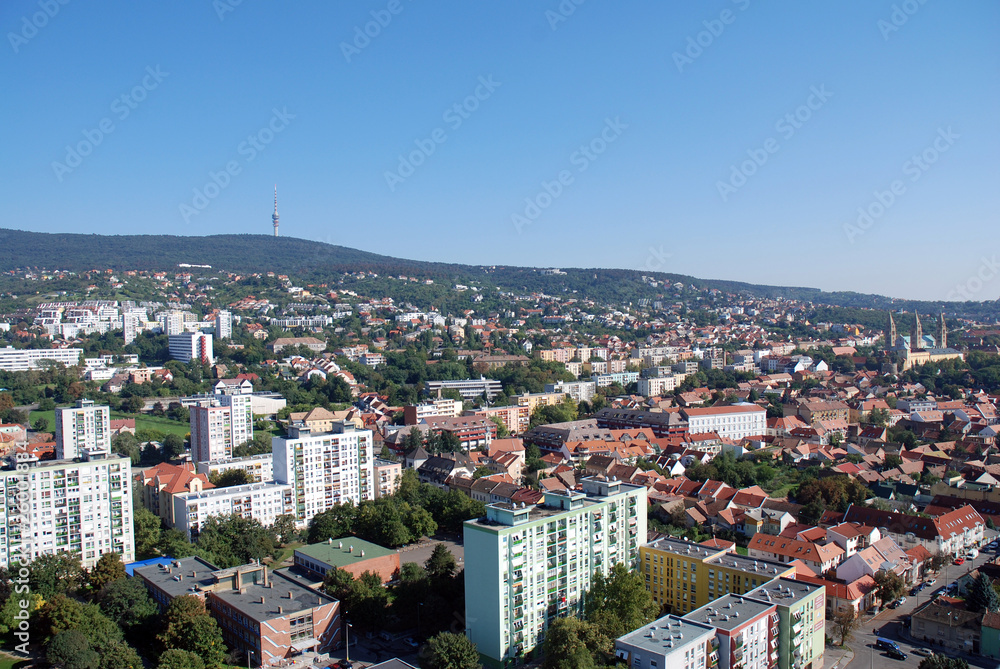Pécs, Hungary, Panorama, aerial view