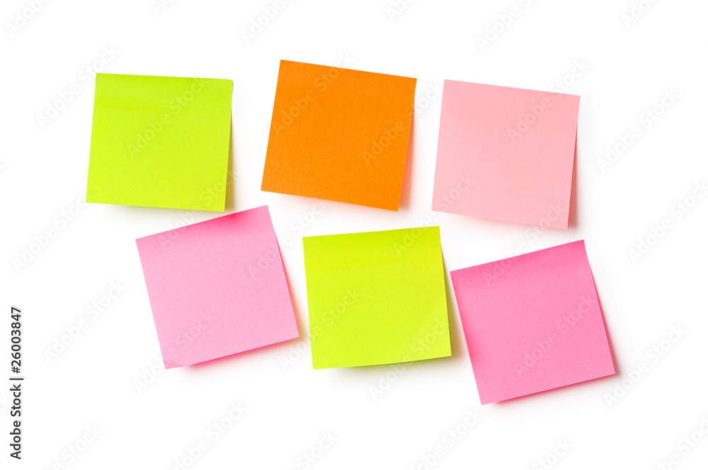 Reminder notes isolated on the white background