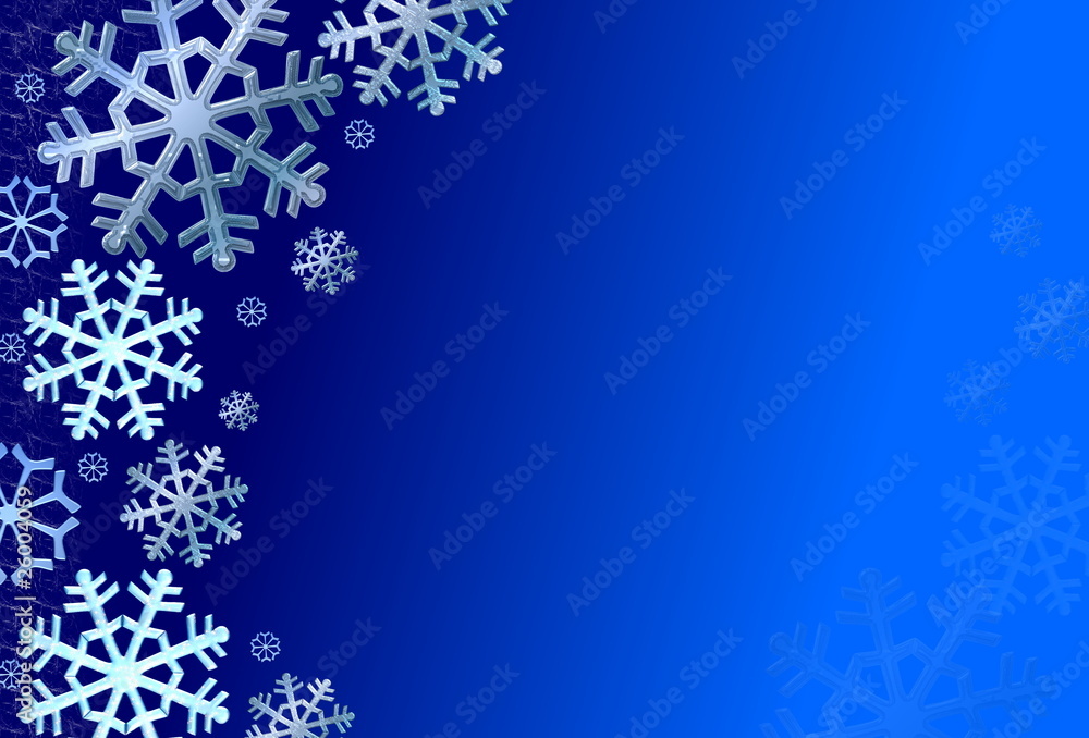 Blauer Hintergrund mit Schneeflocken