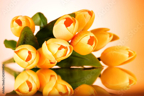 Wallpaper Mural Bouquet of colorful tulips on the table Torontodigital.ca