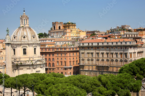 Traian column and Santa Maria di Loreto, Rome, Italiy