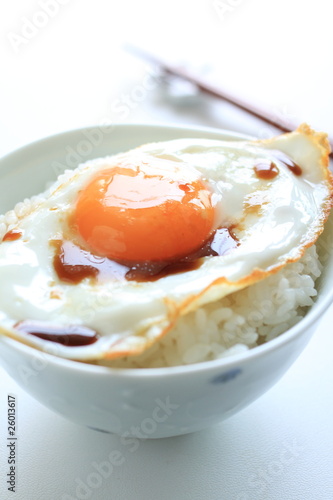 Fried egg on rice