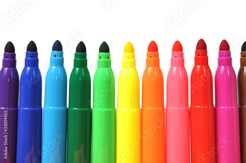 Colored marker pen isolated on white background