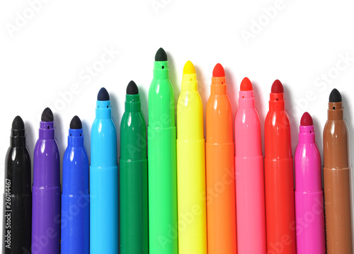 Colored marker pen isolated on white background