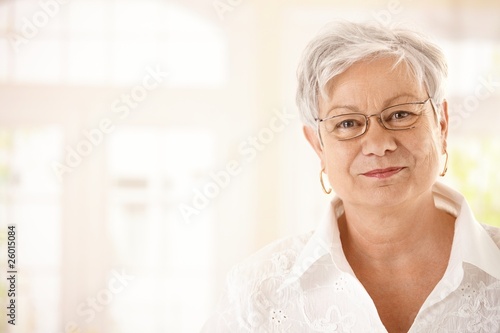 Closeup portrait of senior woman