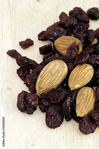 mix of raisins and almond nut