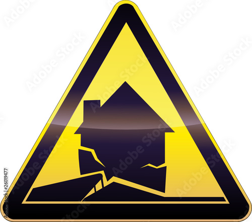 Yellow Earthquake Warning Symbol