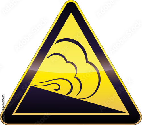 Yellow Avalanche Warning Sign