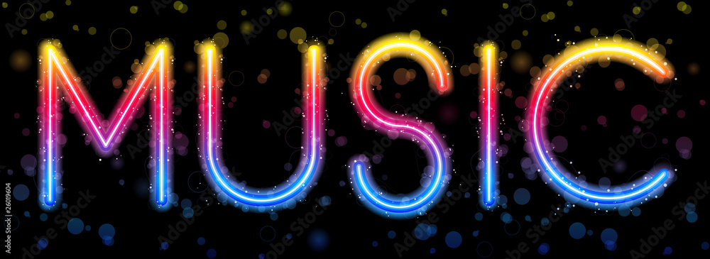 Obraz premium Music Party Abstract Colorful on Black Background