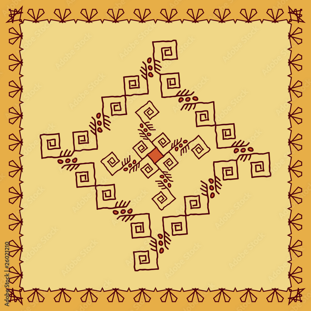 Obraz premium Folk, Tribal Designs, Motif, Wall Painting