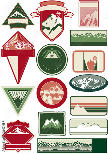 Mountain labels collection