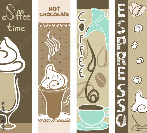 vertical coffee and hot chocolate banners