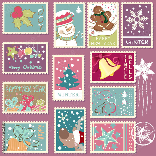 winter postage set