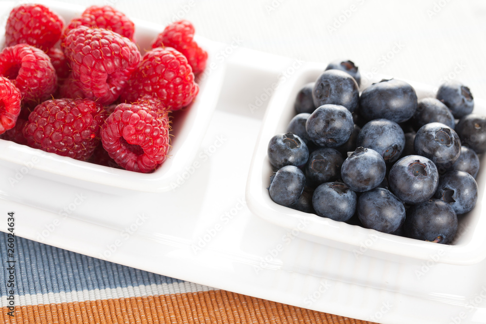 blueberries and raspberries in bowl blueberries and raspberries in bowl