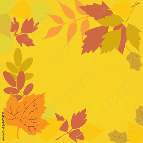 yellow background with leaves