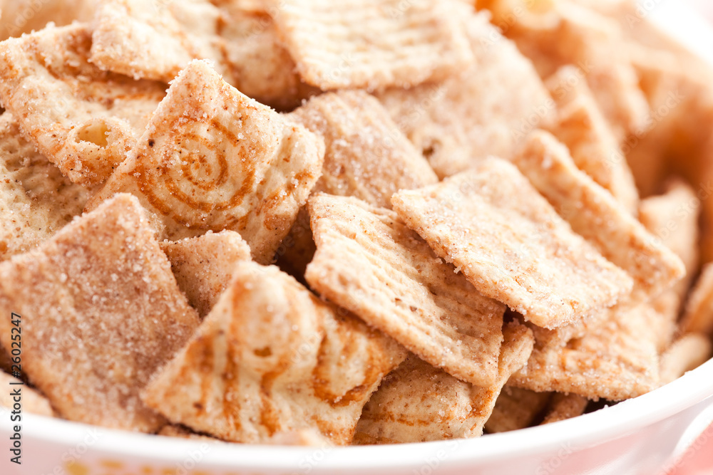 cinnamon cereal in bowl cinnamon cereal in bowl