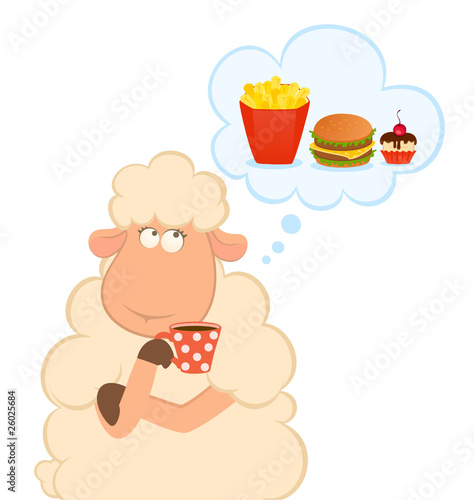 sheep has coffee from a cup dream about harmful fast food