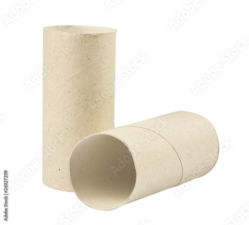 Toilet paper rolls,Isolated on white with clipping paths.