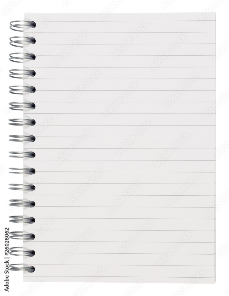 Spiral notebook,isolated on white with clipping path Spiral notebook,isolated on white with clipping path
