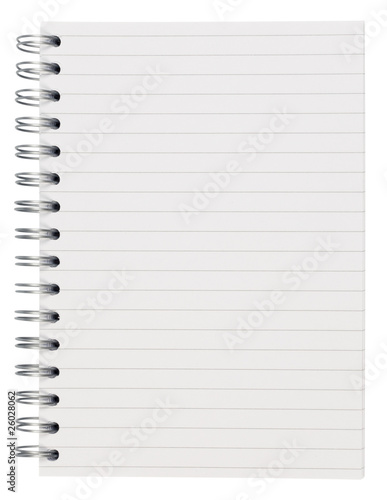 Spiral notebook,isolated on white with clipping path