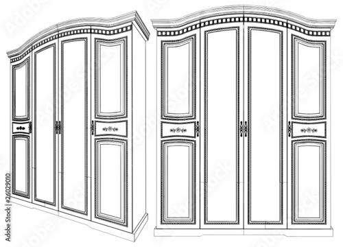 Cupboard Dresser Vector 02