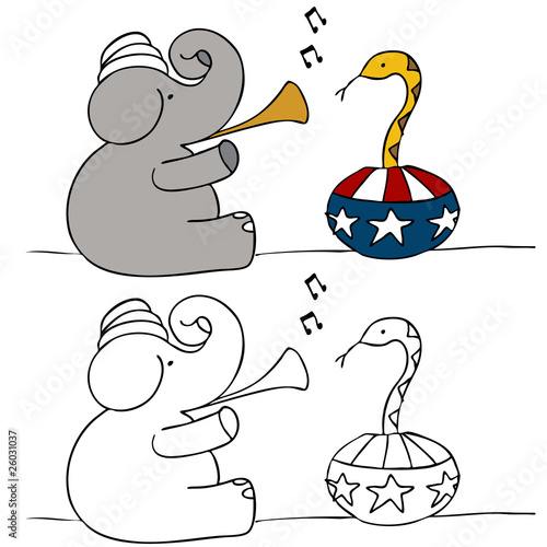 Elephant Snake Charmer