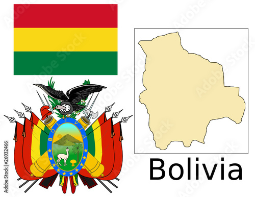 Bolivia flag national emblem map