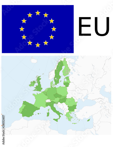 EU European union flag map